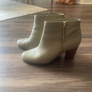 Green leather Cole Haan booties